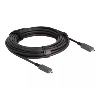 DeLOCK Aktives optisches USB-C Video + Daten + PD Kabel 10 m Schwarz