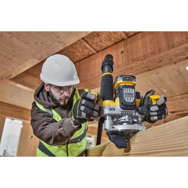 Tauchfräse DeWalt DCW620NT-XJ, bürstenloser Akku, 18V, 1600W Leistung, 11–23k U/min, 12,7 mm Spannzange, Staubabsaugung, LED, 3,6 kg, Koffer