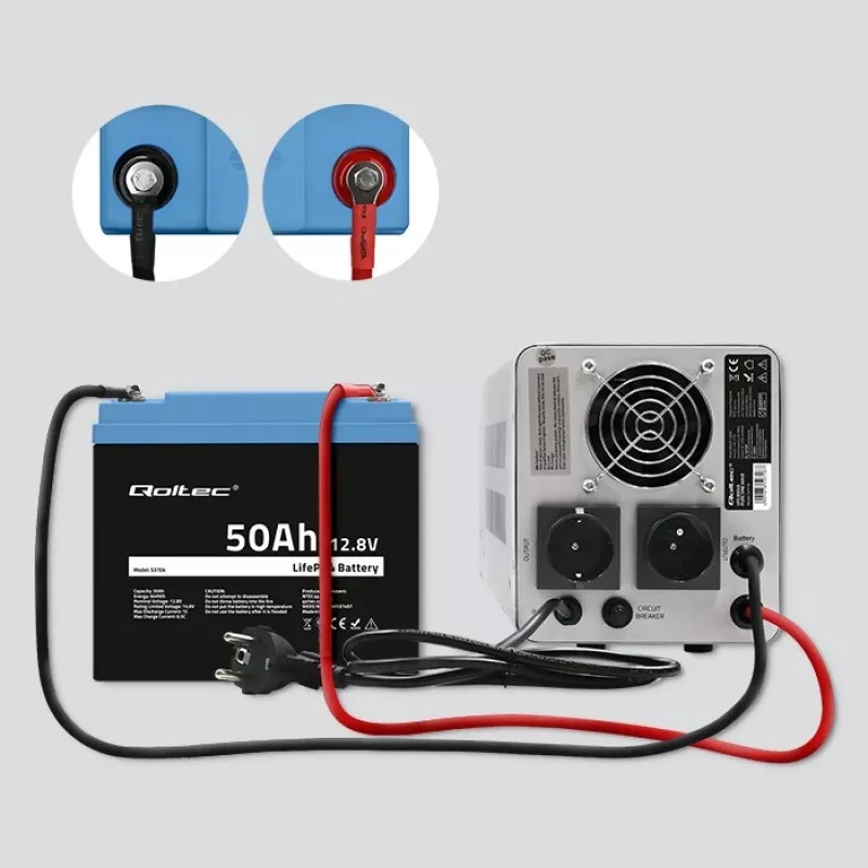 LiFePO4-Batterie QOLTEC 12,8 V 50 Ah (Modell 53704) für Backup und Energiespeicherung