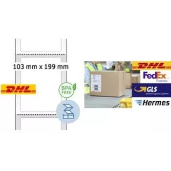 Versandetiketten Herma 58506 – perforierter Träger, Thermodirekt, 103 x 199 mm
