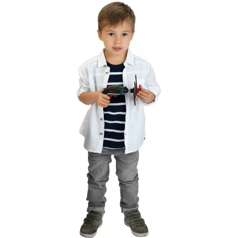 Theo Klein 8300 Bosch Ixolino Akkuschrauber I mit Licht und Sound I Wechselaufsätze I Spielzeug für Kinder ab 3 Jahren Batterie