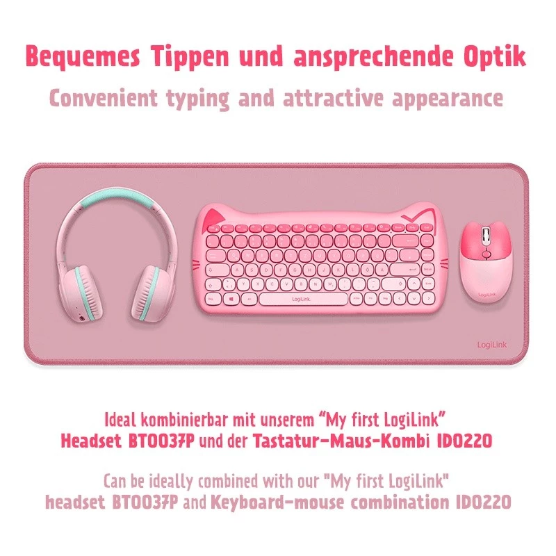 XXL Schreibtischunterlage für Maus und Tastatur, pink
