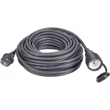 Renkforce Stromverlängerungskabel [ Schutzkontaktstecker - Schutzkontaktkupplung] 16 A Schwarz 20,00 m Renkforce