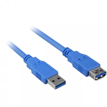USB-Kabel Sharkoon USB 3.0 M>F 3 m Blau