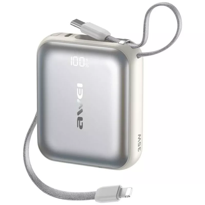 Powerbank Awei AS-181 10000mAh 35W mit integriertem Kabel