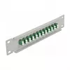 Glasfaser-Patchpanel DeLOCK 10 Zoll 12 Port LC Duplex Grün 1U Grau