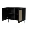 JUTA 2D Kommode 100x39.5x90 schwarz + linol calabria