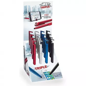 WEDO Touchpen Triple farblich sortiert KS — 3-in-1 Stylus-Stift für kapazitive Touchscreens