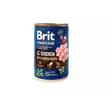 Nassfutter für Hunde Brit Premium by Nature Huhn und Herzen, 400 g, getreidefrei, für ausgewachsene Hunde