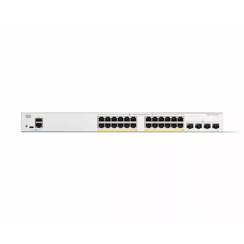 Cisco Catalyst 1300-24FP-4G Managed Switch, 24 Port GE, Full PoE, 4x1GE SFP, Limited Lifetime Protection (C1300-24FP-4G)