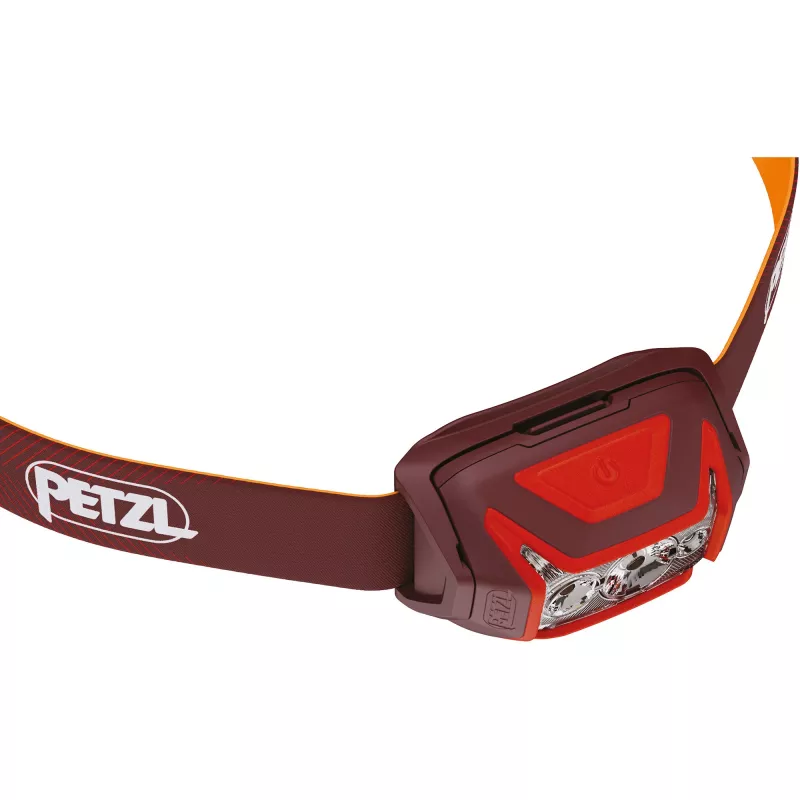 Stirnlampe Petzl Actik Core — LED, 100 lm, integrierter 1250 mAh USB-Akku, IPX4, rot