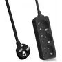 Steckdosenleiste helos CLASSIC 3-fach, schwarz, 1,5 m Kabel