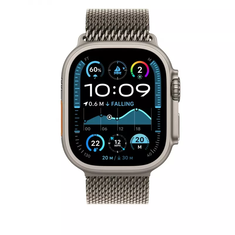 Band Apple 49mm Natural Titanium Milanese Loop Medium Titanium
