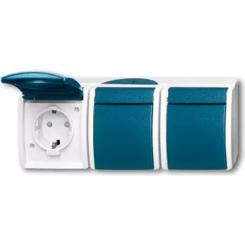 Busch Jaeger 2300/3 EBW-53 Steckdose CEE 7/3 Blau - Weiß (2084-0-0721)