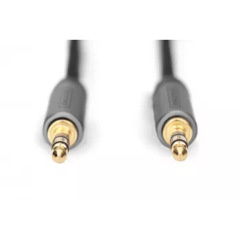 Digitus DB-510110-010-S Audiokabel, 3,5-mm-Klinke auf 3,5-mm-Klinke, Stecker/Stecker, 1 m, doppelt abgeschirmt, schwarz
