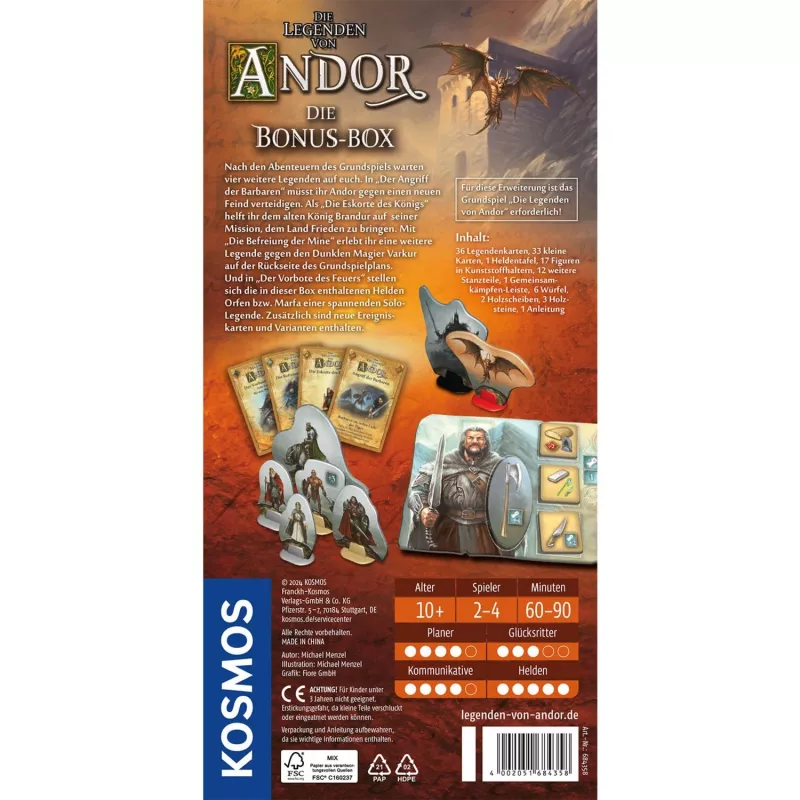 Die Legenden of Andor - Die Bonus-Box, Brettspiel-Erweiterung