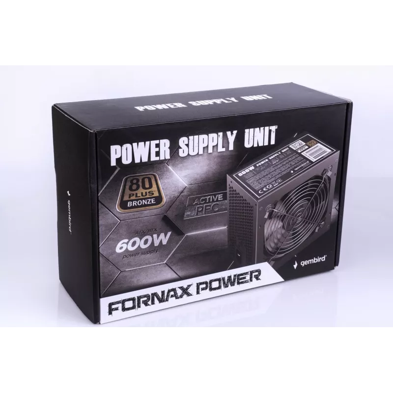 Netzteil ATX 80+Bronze 600W aktiv PFC, 12cm Lüfter