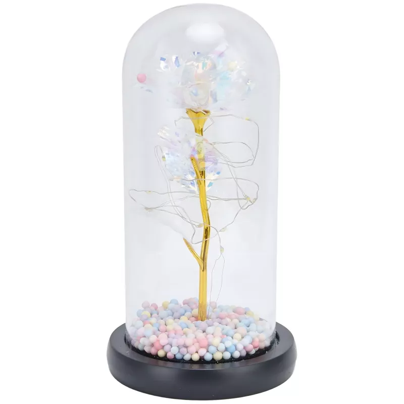 Ewige Rose im Glas Extralink Home, weißes LED-Licht