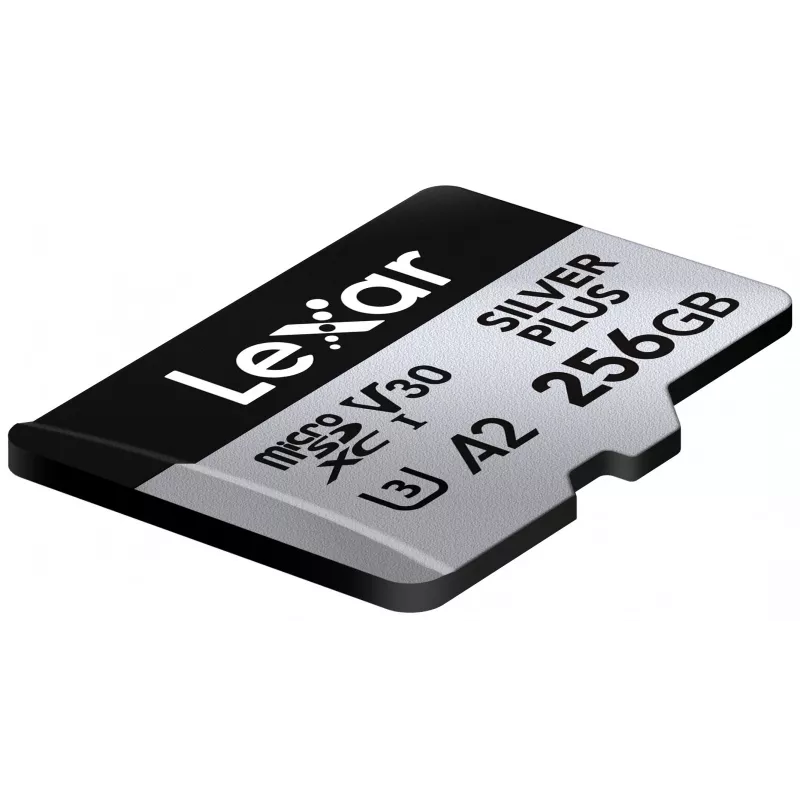 Speicherkarte microSD 256GB C10 A2 U3 V30 205/150MB/s Silver Plus