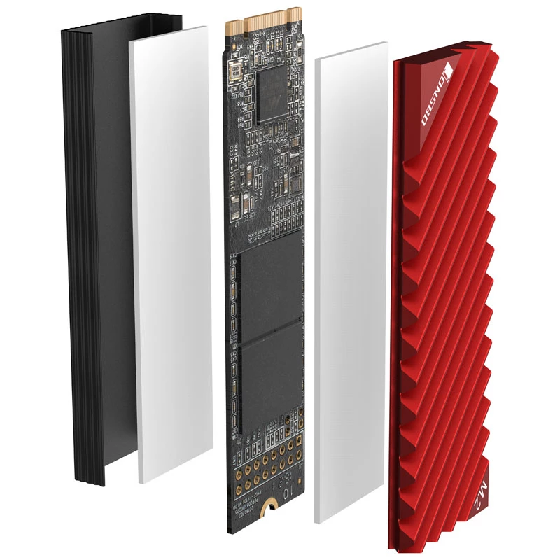 Heatsink/Kühler Jonsbo M.2-3 RED Schwarz Rot 24,4 mm 73 mm 9,6 mm