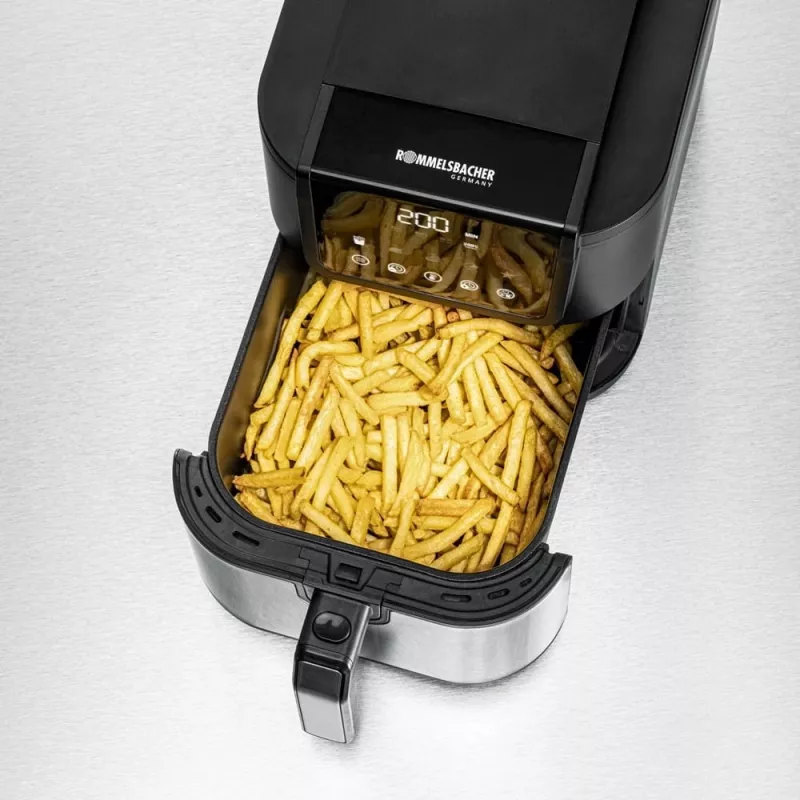 Heißluftfritteuse Rommelsbacher FRH 1500 — 5 L, 1500 W, Edelstahl/Schwarz
