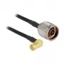 Koaxialkabel DeLOCK 0,3m N/RP-SMA CFD200 Schwarz