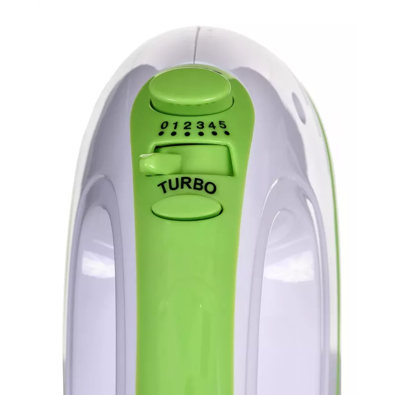 Handmixer ESPERANZA EKM011 — 400 W, 5 Geschwindigkeiten, Turbo, Knethaken und Rührbesen, 220–240 V, weiß/hellgrün