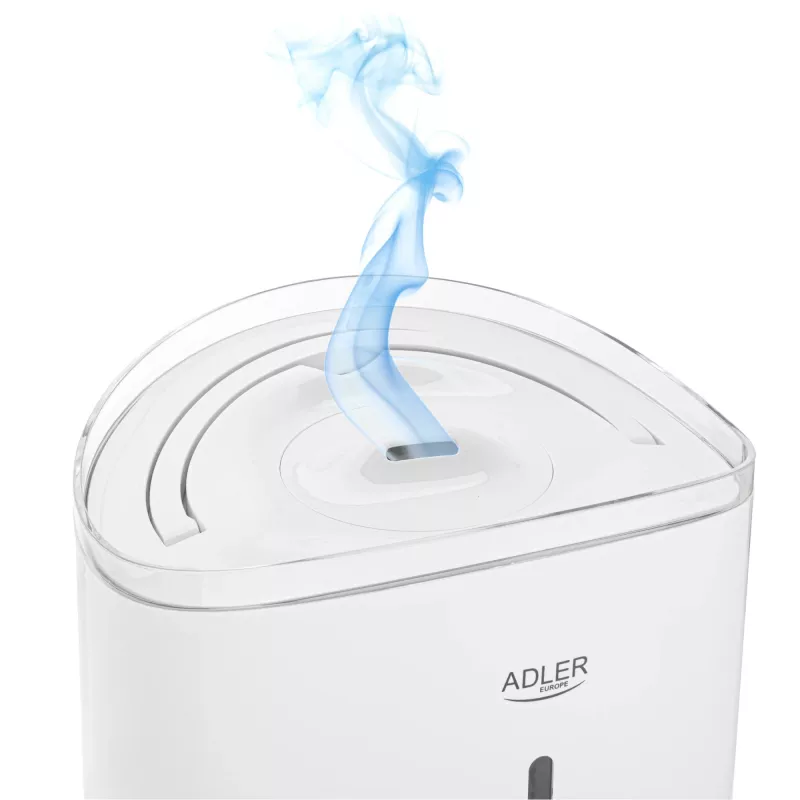 Adler Luftbefeuchter | AD 7971 | 30 W | Wassertankkapazität 5 L | Ultraschall | Befeuchtungsleistung 100-250 ml/h | Weiß