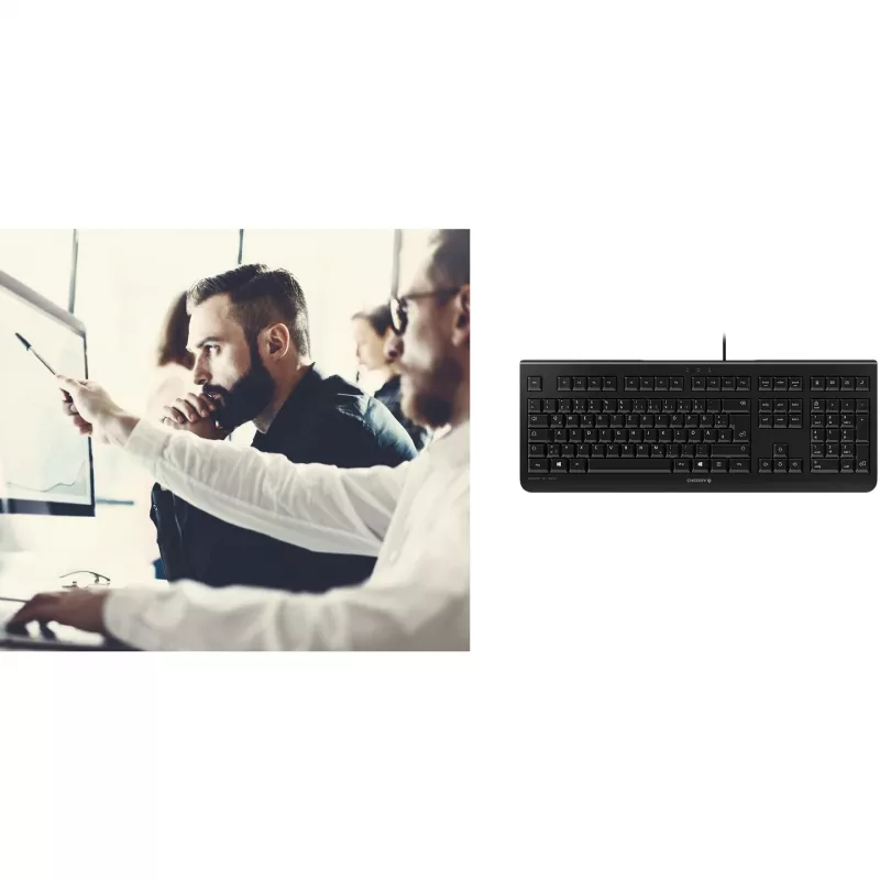 CHERRY KC 1000 Tastatur Büro USB QWERTY Spanisch Schwarz