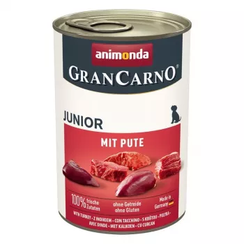 ANIMONDA GranCarno Junior mit Pute - Nassfutter für Hunde - 400g