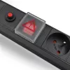 Qoltec 53996 Steckdosenleiste für RACK 19 | 1U | 16A | PDU | 8xFRANZÖSISCH | 2m