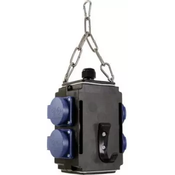 Hängender Energie-Würfel AS Schwabe Energie-Würfel I IP44 mit 4 geschützten 16A 230V Steckdosen (60731)