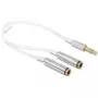 Audiokabel DeLOCK 65355 0,25 m 3,5 mm 2 x 3,5 mm Silber Weiß