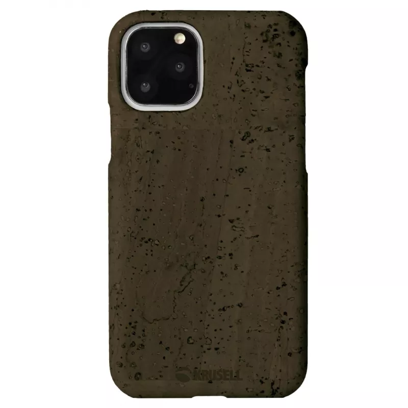 Handyhülle Krusell Birka für Apple iPhone 11 Pro, dunkelbraune Lederoptik-Hülle