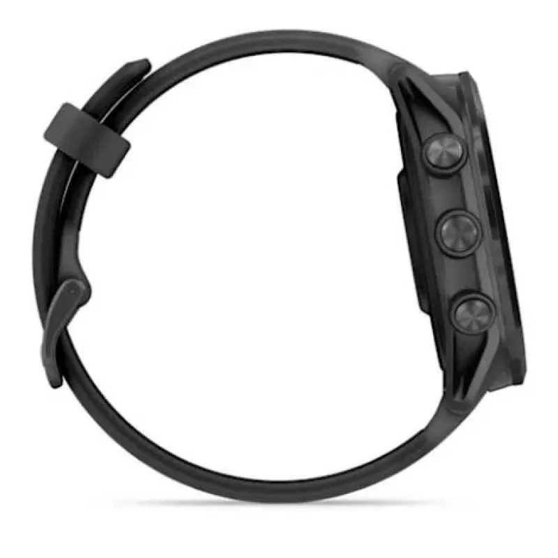 Smartwatch GARMIN Forerunner 570 — 47 mm schiefergraues Aluminiumgehäuse, transluzentes schwarzes Silikonarmband