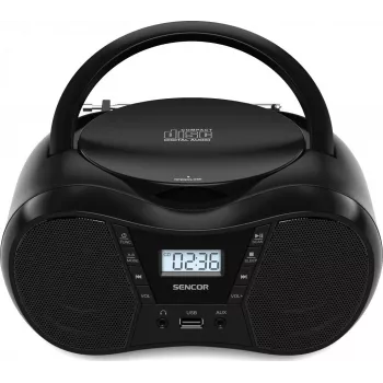 Boombox SENCOR SPT2300BK — CD-Player, MP3, USB, Bluetooth 5.1, FM, AUX, 4 W, batteriebetrieben/Netzbetrieb