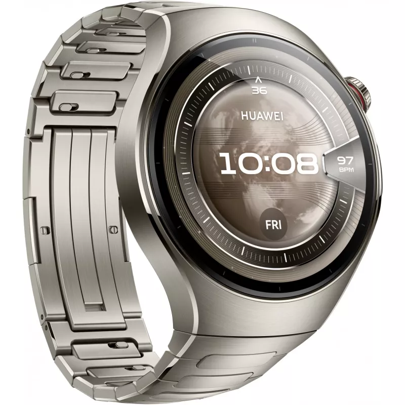 Smartwatch HUAWEI WATCH 5, 1,5 Zoll AMOLED, 466×466, 46 mm Titangehäuse, Wi‑Fi, GPS, Silber