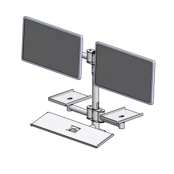 Wandmontage-Stange mit zwei Montagearmen von ergonomic solutions, Modell EET063-02