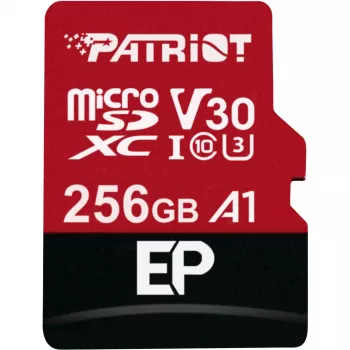 MicroSDXC-Speicherkarte PATRIOT PEF256GEP31MCX 256 GB Class 10 U3 V30 Lesen 100 MB/s Schreiben 80 MB/s mit SD-Adapter