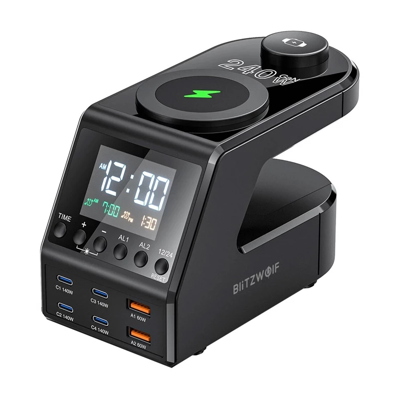 Alarm clock BlitzWolf BW-FW10 with 2×USB-A and 4×USB-C ports