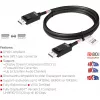 CLUB3D DisplayPort 2.1 Bi-Direktionales VESA DP80 Zertifiziertes Kabel 4K240Hz, 8K60Hz oder 10K30Hz M/M 1,2 m