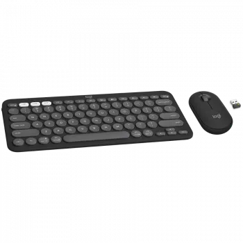 Logitech Pebble 2 Combo Tastatur Maus enthalten RF Wireless + Bluetooth QWERTY Dänisch - Finnisch - Norwegisch - Schwedisch Graphit (920-012257)