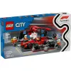 LEGO City F1-Boxenstopp-Set 60443 – Ferrari F1-Auto, 322 Teile, 5 Minifiguren, Alter 6+