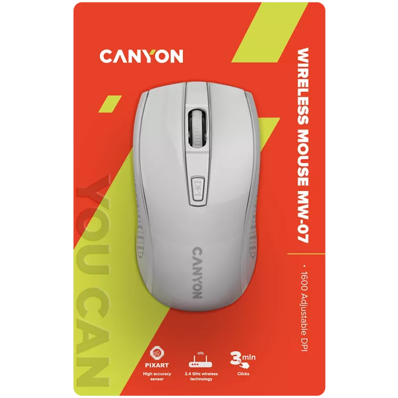 Canyon MW-7 Maus, Rechtshänder, RF Wireless, Optisch, 1600 DPI