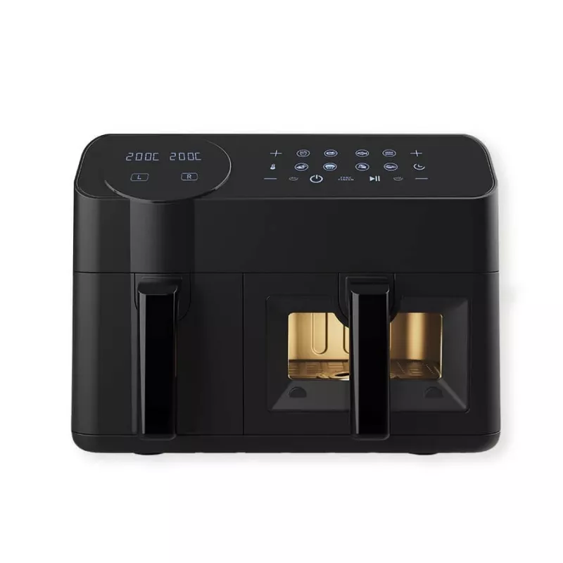 Elektrische Heißluftfritteuse Maestro MR-760 – Tischgerät mit Doppelkonstruktion, 3,5 L + 6 L, Touch-Steuerung, 2000–2400 W, schwarz