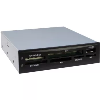 Inter-Tech Nitrox Multi Card Reader CI-02 - Kartenleser - 8,9 cm (3,5 Zoll) (CF I, CF II, MS, MS PRO, Microdrive, MMC, SD, MS Duo, xD, MS PRO Duo, TransFlash, microSD, SDHC, MS Micro)