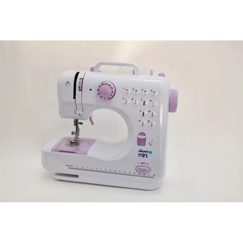 Halbautomatische Nähmaschine Łucznik Mini — Elektrisch, 3 Stichmuster, 4-Stufen-Knopfloch, Freiarm