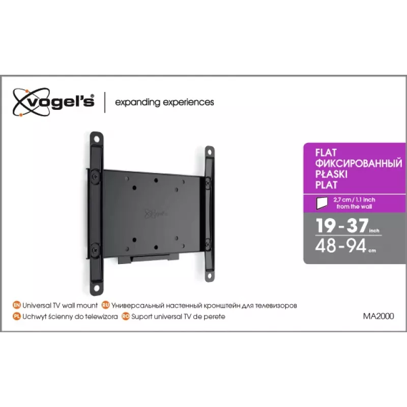 Vogels | Wandhalterung | MA2000-A1 | Fest | 26-40 Zoll | Maximale Belastbarkeit 30 kg | Schwarz