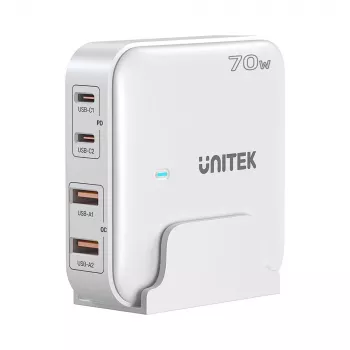 UNITEK P1229AWH01-EU Ladegerät für Mobilgeräte Universal Weiß AC Schnellladen Innenbereich
