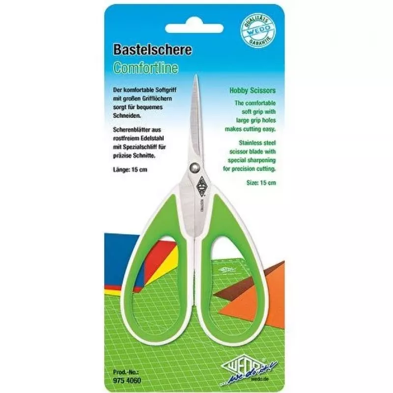 Schere WEDO 975 4060 Geradeschnitt Grün Weiß 215 mm